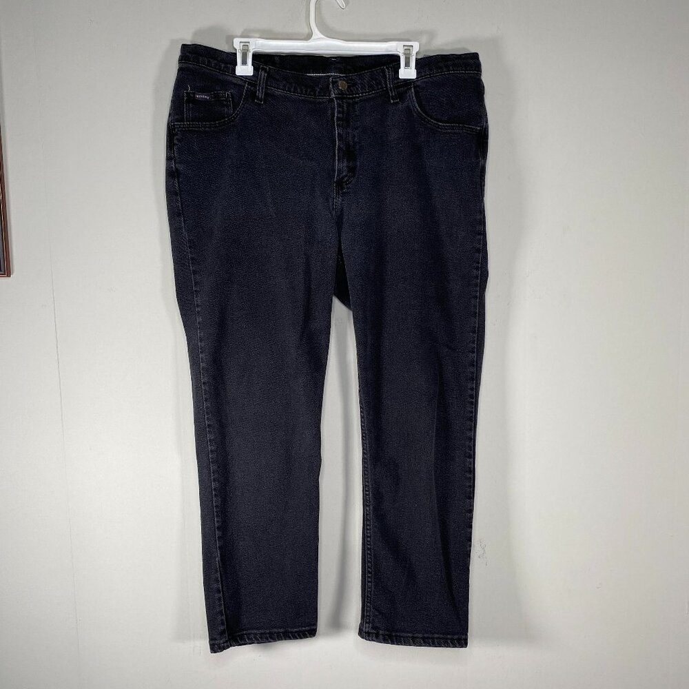 Riders Straight Denim Jeans Women's 18W High Rise Black 157224E Casual Pants